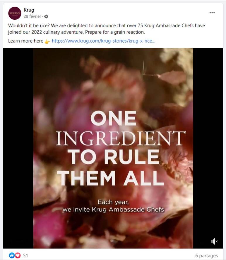 Krug Single Ingredient - Pré campagne Facebook